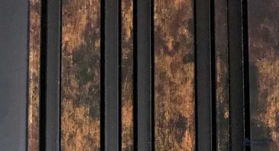 Wenge Marble Louver PN 04903 8 ft x 4.9 inch Charcoal Panel - 12 mm | Suitable for Feature Wall, TV Unit & Living Room | Width is Subjected to 5% Variation