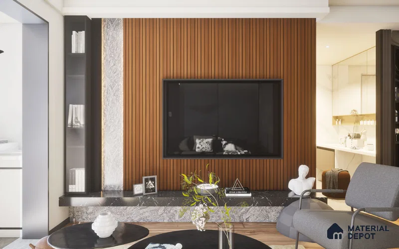 Wood Finish Charcoal 12 mm Louvers/Panels | 8 ft x 5 inch | GN 502 Panels  Brown| Image 2