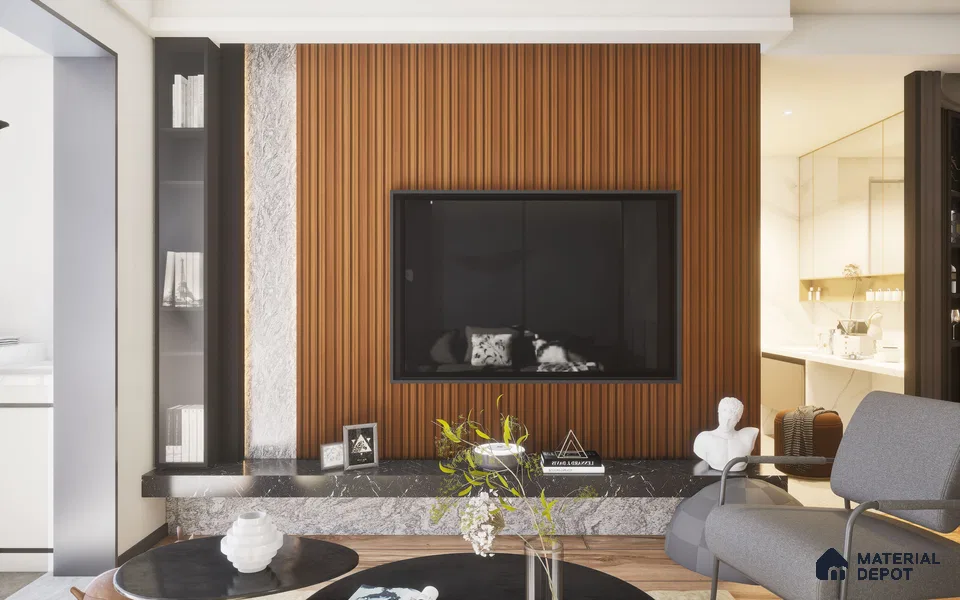Wood Finish Charcoal 12 mm Louvers/Panels | 8 ft x 5 inch | GN 502
