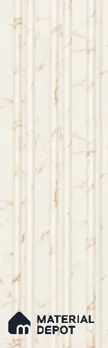 White Marble Louver PN 05910 8 ft x 6 inch Charcoal Panel - 10 mm | Suitable for Feature Wall, TV Unit & Living Room | Width is Subjected to 5% Variation