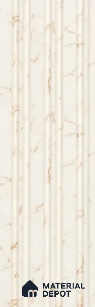 White Marble Louver PN 05910 8 ft x 6 inch Charcoal Panel - 10 mm | Suitable for Feature Wall, TV Unit & Living Room | Width is Subjected to 5% Variation