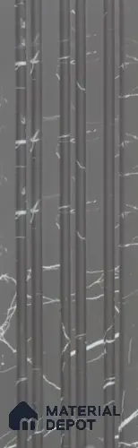 Grey Marble Louver PN 05911 8 ft x 6 inch Charcoal Panel - 10 mm | Suitable for Feature Wall, TV Unit & Living Room | Width is Subjected to 5% Variation
