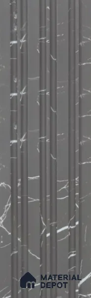 Grey Marble Louver PN 05911 8 ft x 6 inch Charcoal Panel - 10 mm | Suitable for Feature Wall, TV Unit & Living Room | Width is Subjected to 5% Variation