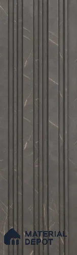 Grey Marble Louver PN 05915 8 ft x 6 inch Charcoal Panel - 10 mm | Suitable for Feature Wall, TV Unit & Living Room | Width is Subjected to 5% Variation