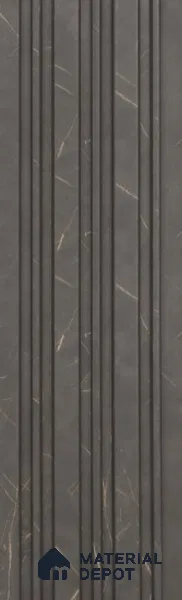 Grey Marble Louver PN 05915 8 ft x 6 inch Charcoal Panel - 10 mm | Suitable for Feature Wall, TV Unit & Living Room | Width is Subjected to 5% Variation