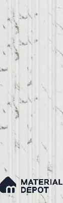 White Marble Louver PN 05916 8 ft x 6 inch Charcoal Panel - 10 mm | Suitable for Feature Wall, TV Unit & Living Room | Width is Subjected to 5% Variation