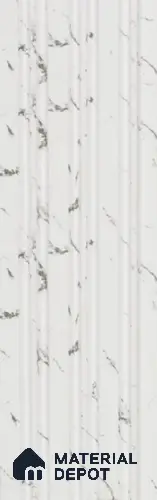 White Marble Louver PN 05916 8 ft x 6 inch Charcoal Panel - 10 mm | Suitable for Feature Wall, TV Unit & Living Room | Width is Subjected to 5% Variation