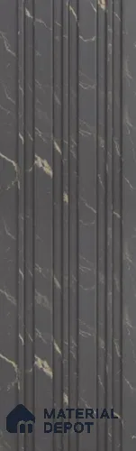 Grey Marble Louver PN 05917 8 ft x 6 inch Charcoal Panel - 10 mm | Suitable for Feature Wall, TV Unit & Living Room | Width is Subjected to 5% Variation