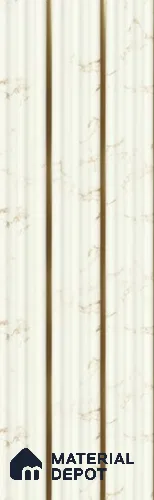 White Marble Louver PN 05902 8 ft x 6 inch Charcoal Panel - 10 mm | Suitable for Feature Wall, TV Unit & Living Room | Width is Subjected to 5% Variation