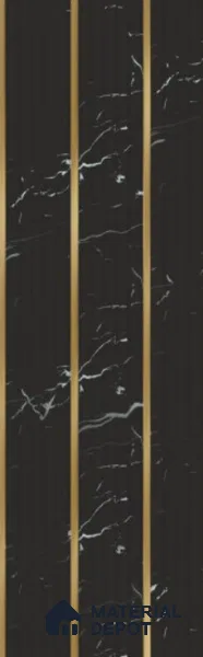 Black Marble Louver PN 05904 8 ft x 6 inch Charcoal Panel - 10 mm | Suitable for Feature Wall, TV Unit & Living Room | Width is Subjected to 5% Variation