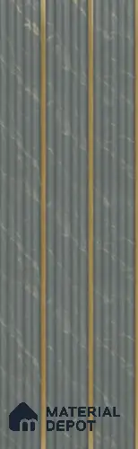 Grey Marble Louver PN 05905 8 ft x 6 inch Charcoal Panel - 10 mm | Suitable for Feature Wall, TV Unit & Living Room | Width is Subjected to 5% Variation