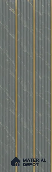 Grey Marble Louver PN 05905 8 ft x 6 inch Charcoal Panel - 10 mm | Suitable for Feature Wall, TV Unit & Living Room | Width is Subjected to 5% Variation