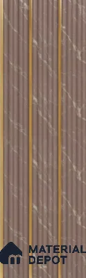 Brown Marble Louver PN 05906 8 ft x 6 inch Charcoal Panel - 10 mm | Suitable for Feature Wall, TV Unit & Living Room | Width is Subjected to 5% Variation