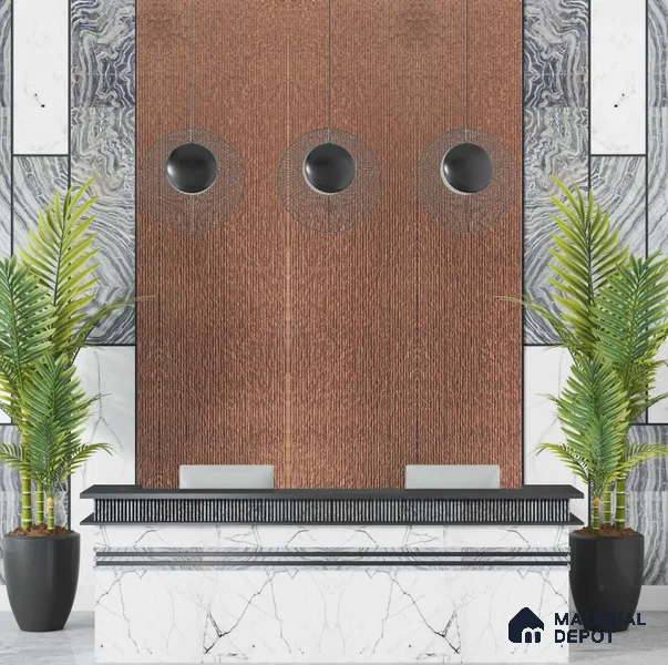 Brown Metallic Louver PN 02966 8 ft x 2 ft PVC Panel - 3 mm | Suitable for Feature Wall, TV Unit & Living Room | Width is Subjected to 5% Variation