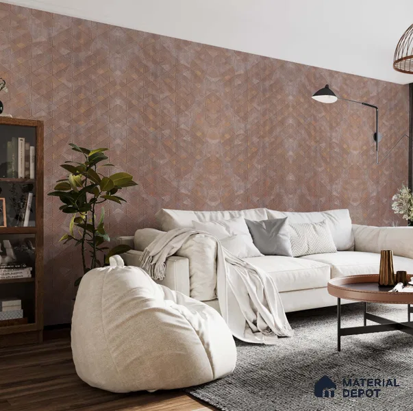 Brown Patterned Look PVC Decorative Wall Panel PN 02969 8 ft x 2 ft - 3 mm | Suitable for Feature Wall, TV Unit & Living Room | Width is Subjected to 5% Variation