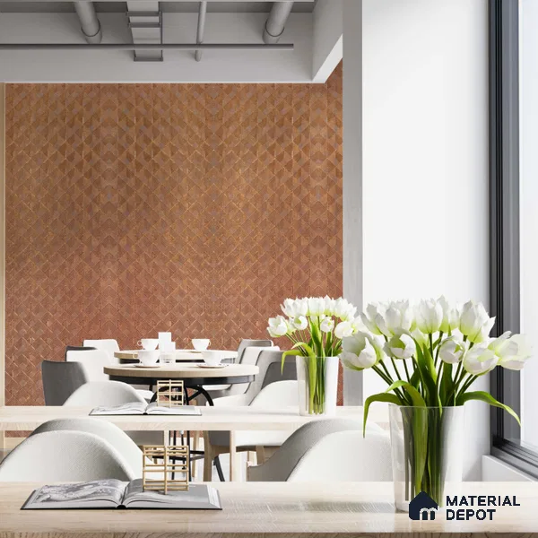 Brown Patterned Look PVC Decorative Wall Panel PN 02970 8 ft x 2 ft - 3 mm | Suitable for Feature Wall, TV Unit & Living Room | Width is Subjected to 5% Variation