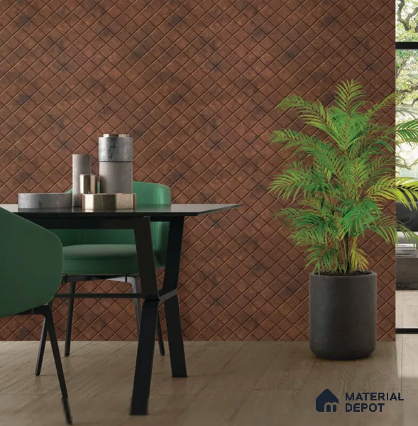 Brown Patterned Look PVC Decorative Wall Panel PN 02981 8 ft x 2 ft - 3 mm | Suitable for Feature Wall, TV Unit & Living Room | Width is Subjected to 5% Variation