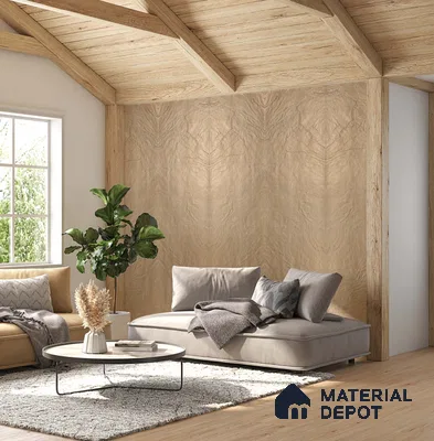 Brown Patterned Look PVC Decorative Wall Panel PN 02983 8 ft x 2 ft - 3 mm | Suitable for Feature Wall, TV Unit & Living Room | Width is Subjected to 5% Variation