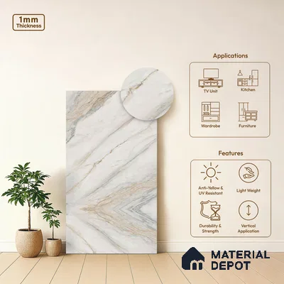 Stone Look LM 03771 8 ft x 4 ft Matte Finish Decorative Laminate - 1 mm | Suitable for TV Unit, Wardrobe, Kitchen Cabinets