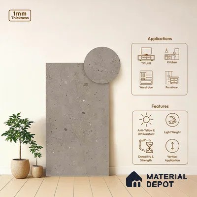 Stone Look LM 03772 8 ft x 4 ft Matte Finish Decorative Laminate - 1 mm | Suitable for TV Unit, Wardrobe, Kitchen Cabinets