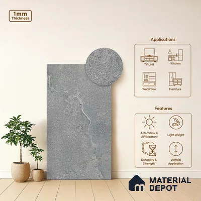 Stone Look LM 03778 8 ft x 4 ft Matte Finish Decorative Laminate - 1 mm | Suitable for TV Unit, Wardrobe, Kitchen Cabinets