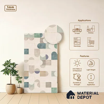 Patterned Look LM 03780 8 ft x 4 ft Texture Finish Decorative Laminate - 1 mm | Suitable for Bedroom, TV Unit, Wardrobe