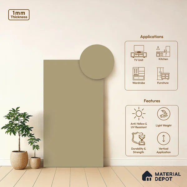 Patterned Look LM 03819 8 ft x 4 ft Matte Finish Decorative Laminate - 1 mm | Suitable for Bedroom, TV Unit, Wardrobe