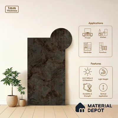 Stone Look LM 03827 8 ft x 4 ft Texture Finish Decorative Laminate - 1 mm | Suitable for TV Unit, Wardrobe, Kitchen Cabinets