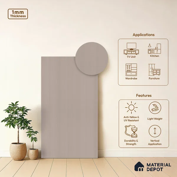 Stone Look LM 03843 8 ft x 4 ft Texture Finish Decorative Laminate - 1 mm | Suitable for TV Unit, Wardrobe, Kitchen Cabinets