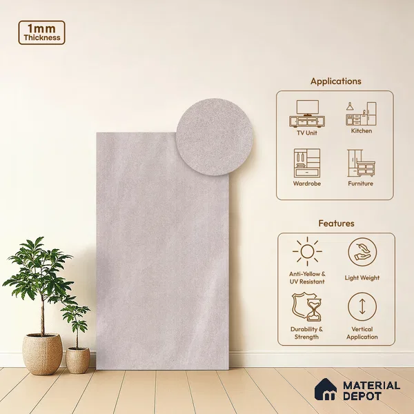 Stone Look LM 03883 8 ft x 4 ft Texture Finish Decorative Laminate - 1 mm | Suitable for TV Unit, Wardrobe, Kitchen Cabinets
