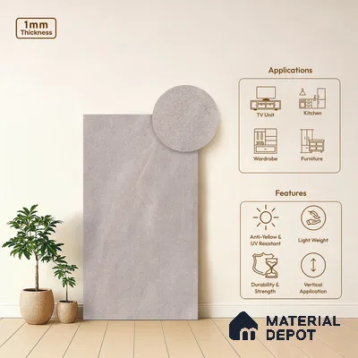 Stone Look LM 03884 8 ft x 4 ft Texture Finish Decorative Laminate - 1 mm | Suitable for TV Unit, Wardrobe, Kitchen Cabinets