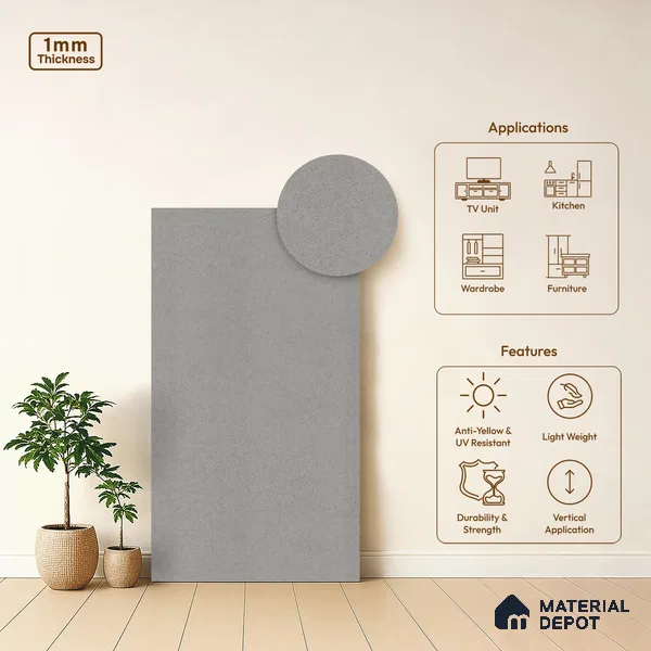 Stone Look LM 03897 8 ft x 4 ft Texture Finish Decorative Laminate - 1 mm | Suitable for TV Unit, Wardrobe, Kitchen Cabinets