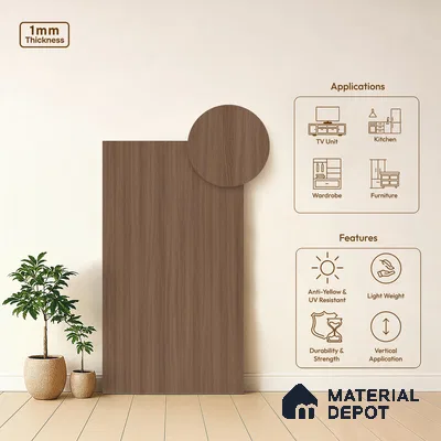 Wooden Look LM 03902 Canyon Brown 8 ft x 4 ft Texture Finish Decorative Laminate - 1 mm | Suitable for TV Unit, Wardrobe, Kitchen Cabinets