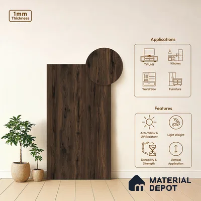 Wooden Look LM 03918 Payne Birch 8 ft x 4 ft Matte Finish Decorative Laminate - 1 mm | Suitable for TV Unit, Wardrobe, Kitchen Cabinets