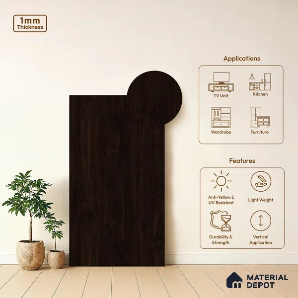 Wooden Look LM 03942 Celestina 8 ft x 4 ft Texture Finish Decorative Laminate - 1 mm | Suitable for TV Unit, Wardrobe, Kitchen Cabinets