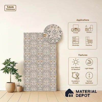 Patterned Look LM 20094 8 ft x 4 ft Texture Finish Decorative Laminate - 1 mm | Suitable for Bedroom, TV Unit, Wardrobe