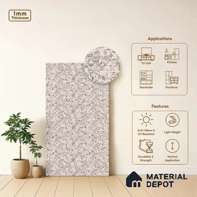 Patterned Look LM 20099 8 ft x 4 ft Texture Finish Decorative Laminate - 1 mm | Suitable for Bedroom, TV Unit, Wardrobe