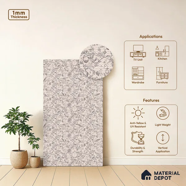 Patterned Look LM 20099 8 ft x 4 ft Texture Finish Decorative Laminate - 1 mm | Suitable for Bedroom, TV Unit, Wardrobe