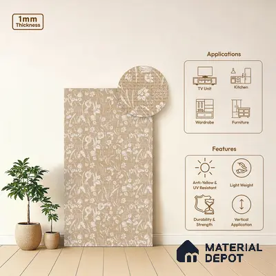 Patterned Look LM 20104 8 ft x 4 ft Texture Finish Decorative Laminate - 1 mm | Suitable for Bedroom, TV Unit, Wardrobe