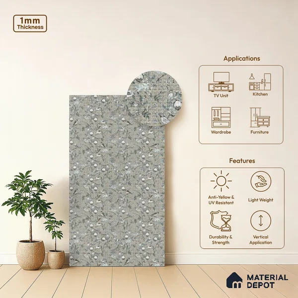 Patterned Look LM 20107 8 ft x 4 ft Texture Finish Decorative Laminate - 1 mm | Suitable for Bedroom, TV Unit, Wardrobe