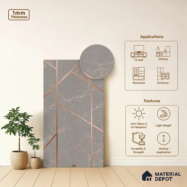 Patterned Look LM 20216 8 ft x 4 ft Super Matte Finish Decorative Laminate - 1 mm | Suitable for Bedroom, TV Unit, Wardrobe