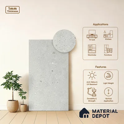 Stone Look LM 20983 8 ft x 4 ft Texture Finish Decorative Laminate - 1 mm | Suitable for TV Unit, Wardrobe, Kitchen Cabinets