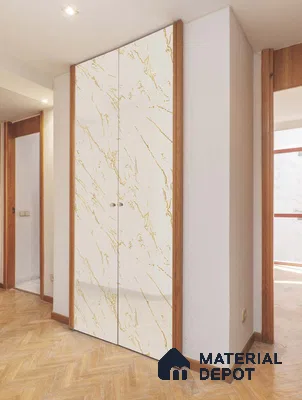 Marble Fluted LM 23742 8 ft x 4 ft High Gloss Finish Acrylic Laminate - 3 mm | Suitable for TV Unit,Wardrobe, Kitchen Cabinets