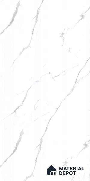 White Marble Look LM 03865 8 ft x 4 ft High Gloss Finish Decorative Laminate - 1 mm | Suitable for TV Unit, Wardrobe, Kitchen Cabinets