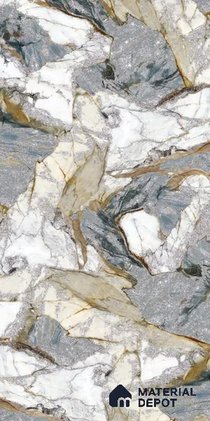 Grey Marble Look LM 20111 8 ft x 4 ft Glossy Finish Decorative Laminate - 1 mm | Suitable for TV Unit, Wardrobe, Kitchen Cabinets
