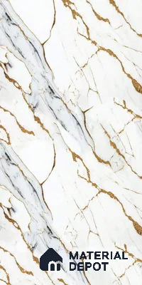 White Marble Look LM 20113 8 ft x 4 ft Glossy Finish Decorative Laminate - 1 mm | Suitable for TV Unit, Wardrobe, Kitchen Cabinets