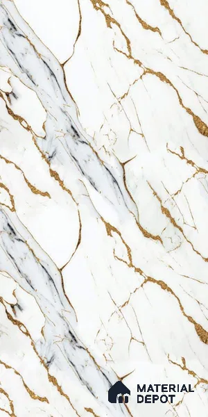 White Marble Look LM 20113 8 ft x 4 ft Glossy Finish Decorative Laminate - 1 mm | Suitable for TV Unit, Wardrobe, Kitchen Cabinets