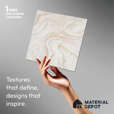Beige Marble Look LM 03774 8 ft x 4 ft Matte Finish Decorative Laminate - 1 mm | Suitable for TV Unit, Wardrobe, Kitchen Cabinets
