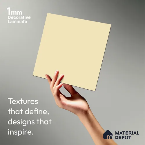 Light Beige Solid Colors Look LM 03807 8 ft x 4 ft Matte Finish Decorative Laminate - 1 mm | Suitable for Living Room, Kitchen, Office