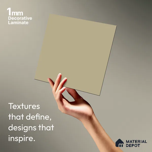 Warm Taupe Beige Solid Colors Look LM 03808 8 ft x 4 ft Matte Finish Decorative Laminate - 1 mm | Suitable for Living Room, Kitchen, Office